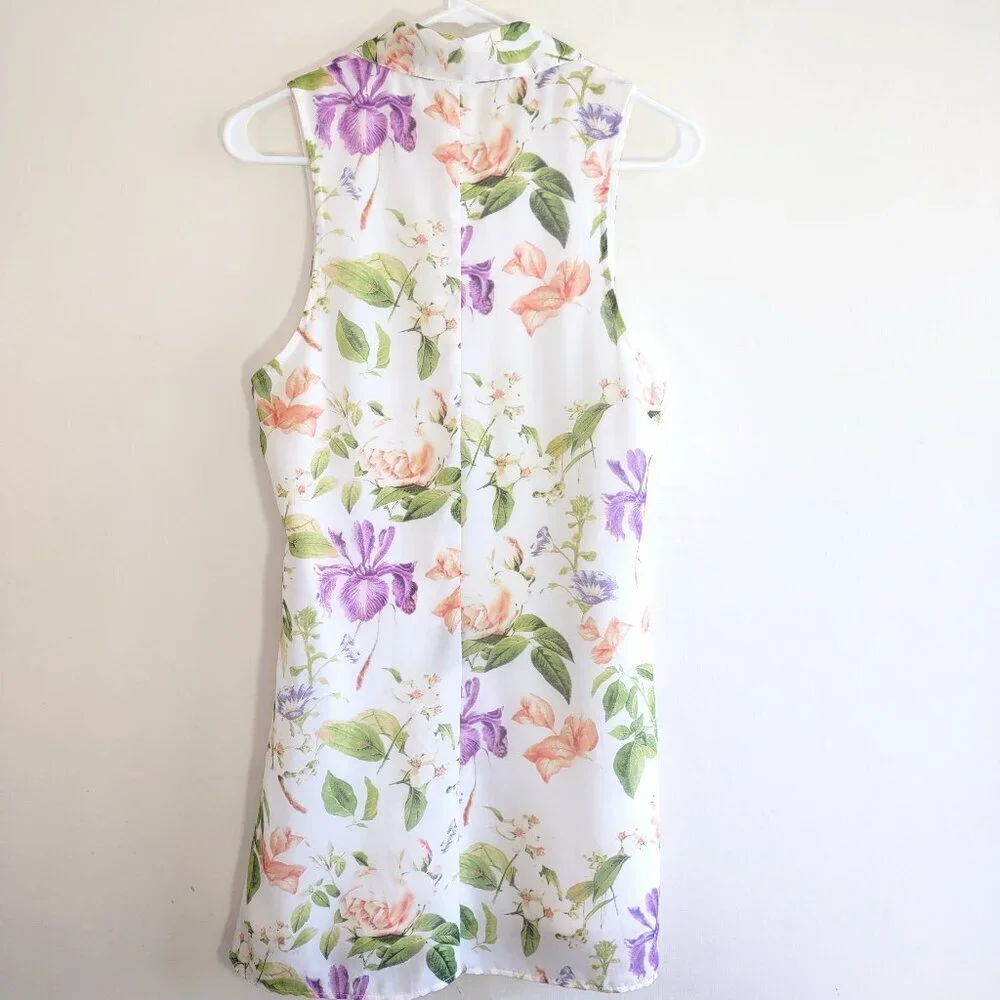 Show Me Your MuMu Floral Mini Dress Tropical Garden Resort Vaca Size Small - Picture 7 of 9